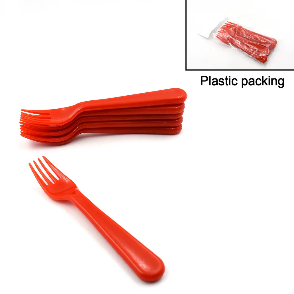 Plastic fork spoon set – 6 pc