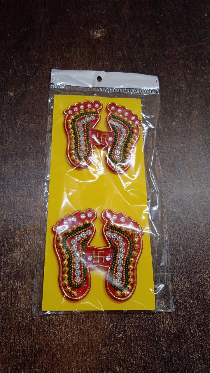 Laxmi Charan Paduka Sticker – 2 Pc
