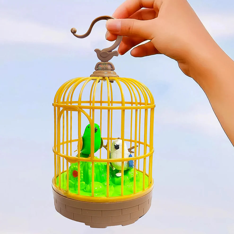 Sound activated chirping bird toy