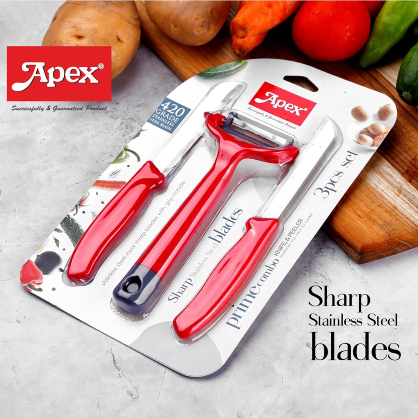 3-piece Kitchen Knife And Peeler Set