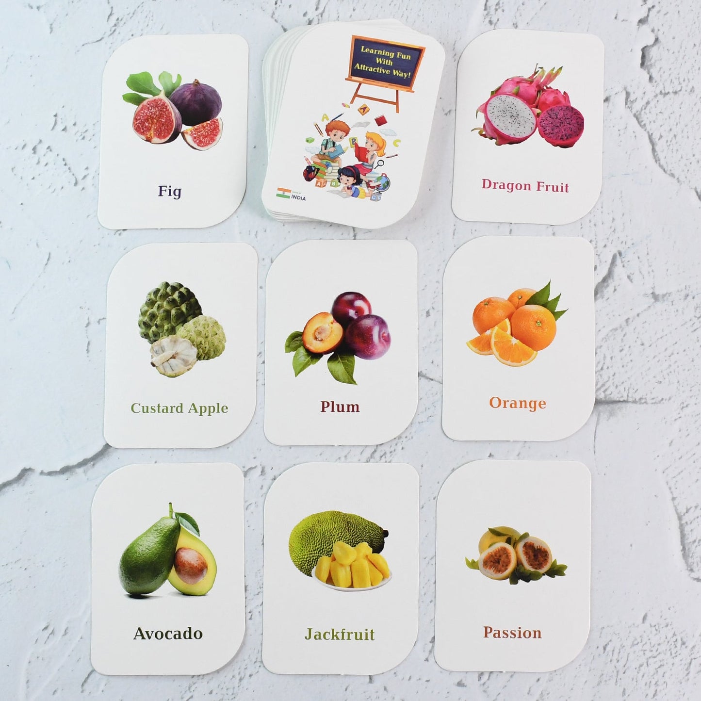 32-Piece Fruit Flashcards for Kids