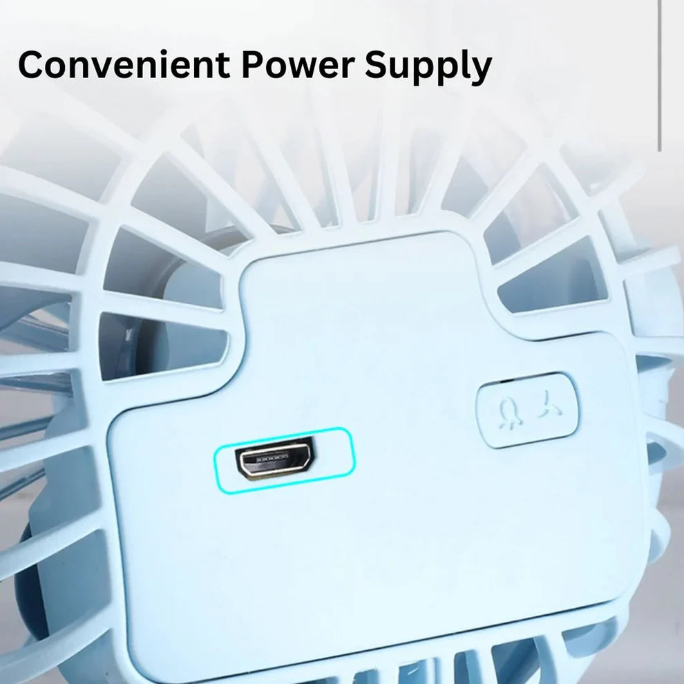 Rechargeable clip-on fan with light