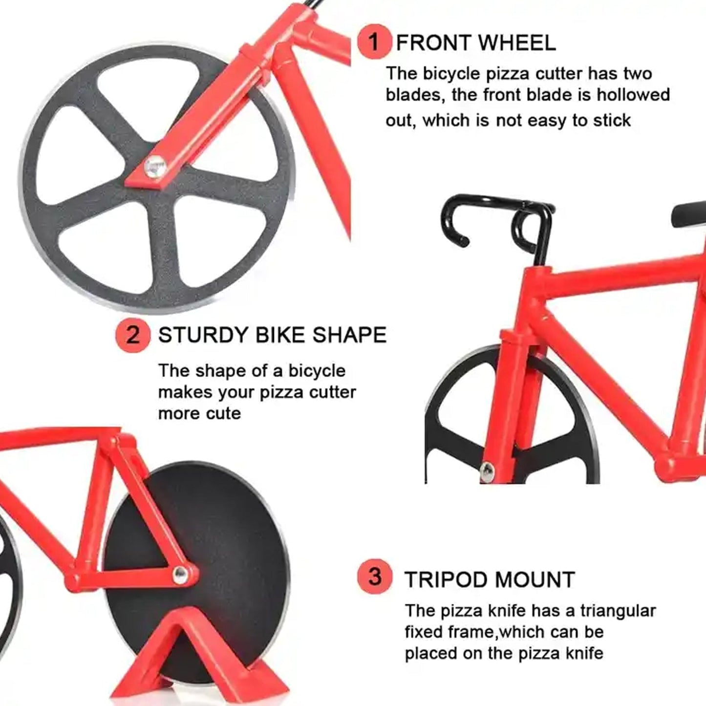Stainless Steel Bicycle Shape Pizza Cutter