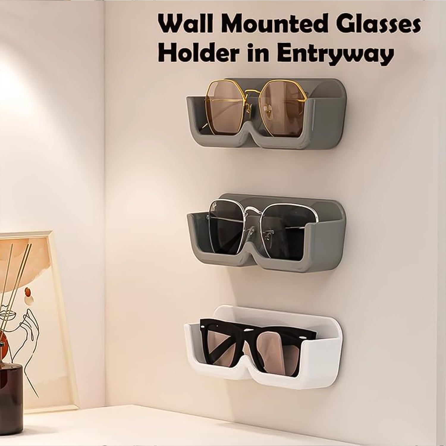 Wall Mount Glasses Holder