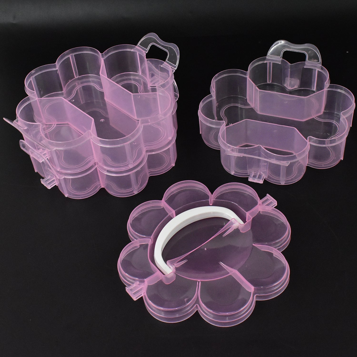 Flower-Shaped 3-Layer Organizer Box