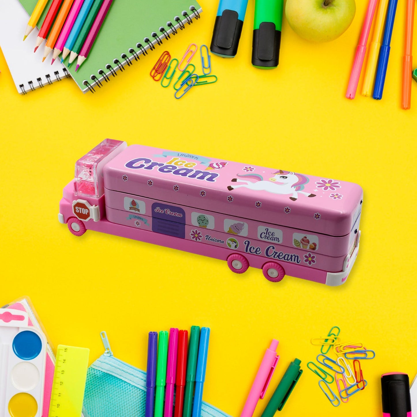Double Decker Ice Cream Truck Pencil Case
