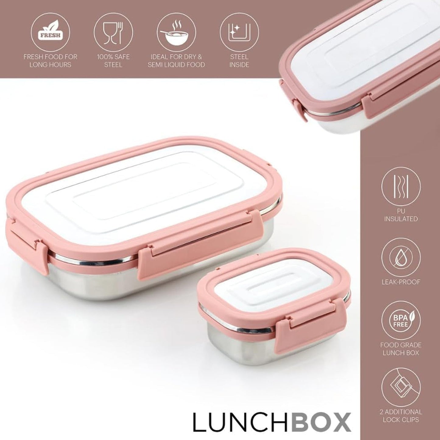 Leak-Proof Steel Lunchbox