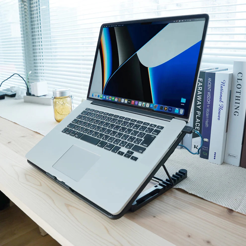 Laptop cooling pad with led fans