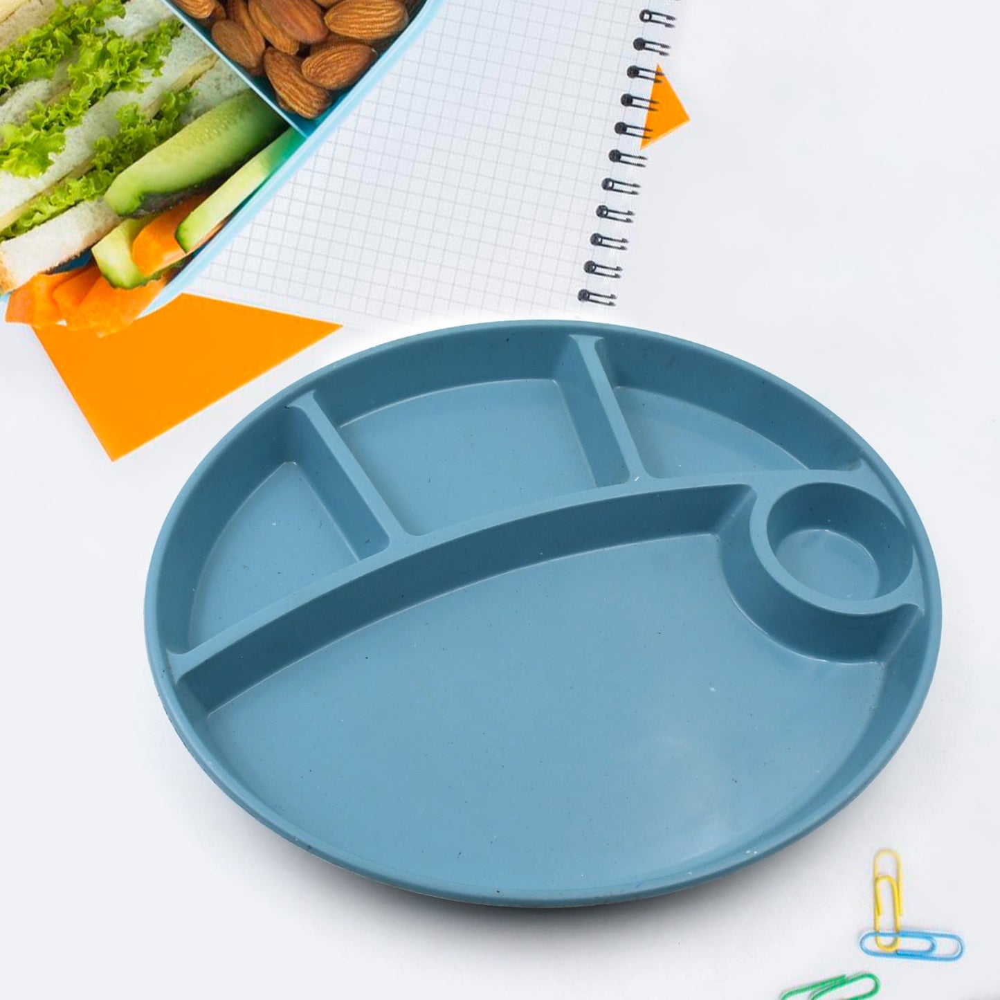 5 Compartment Plastic Plate – 1 Pc