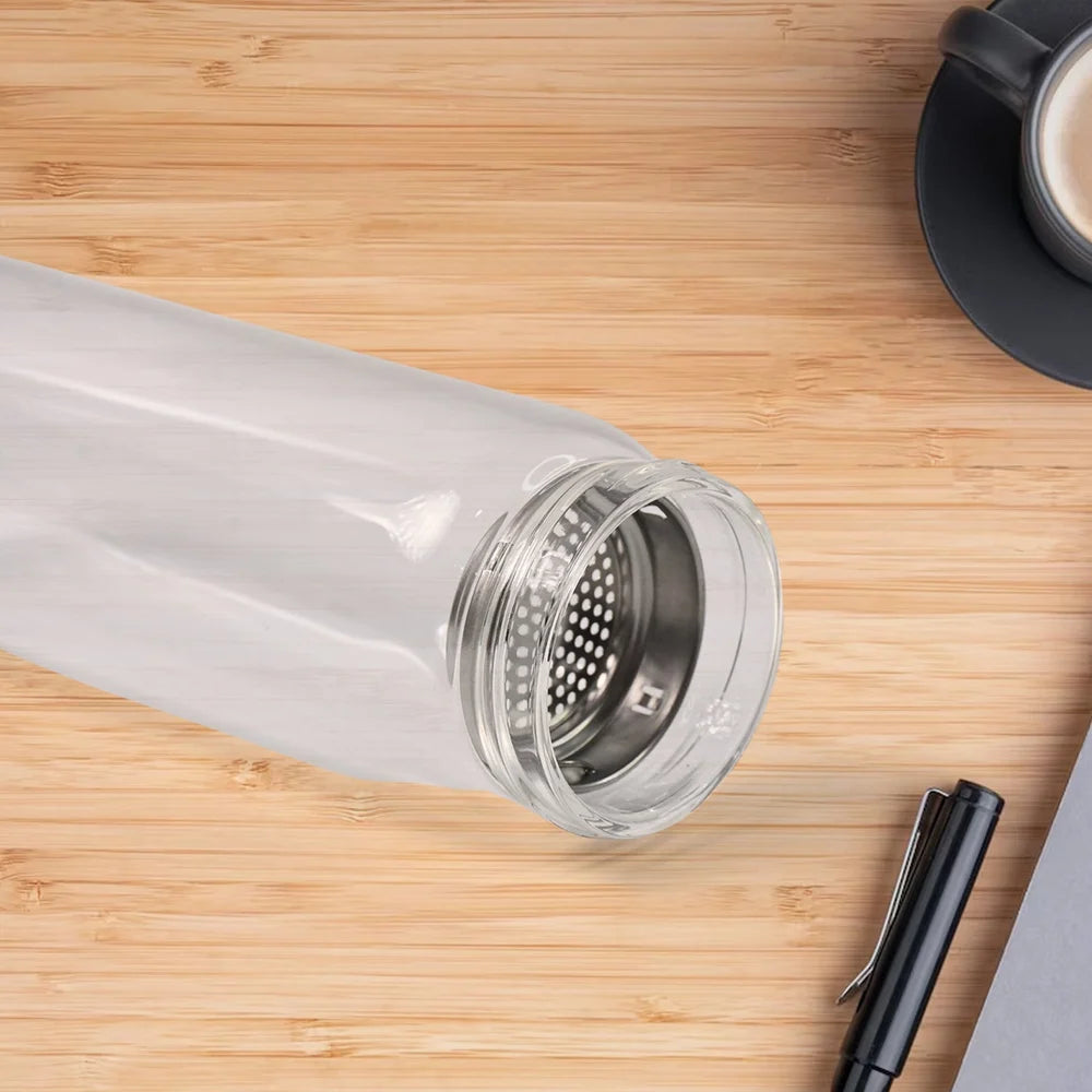 500ml glass water bottle with steel lid