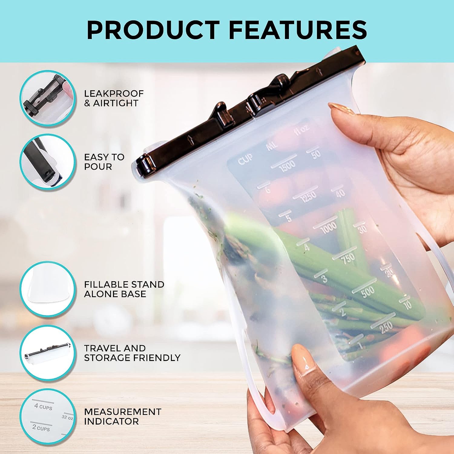 Reusable Silicone Food Storage Bag