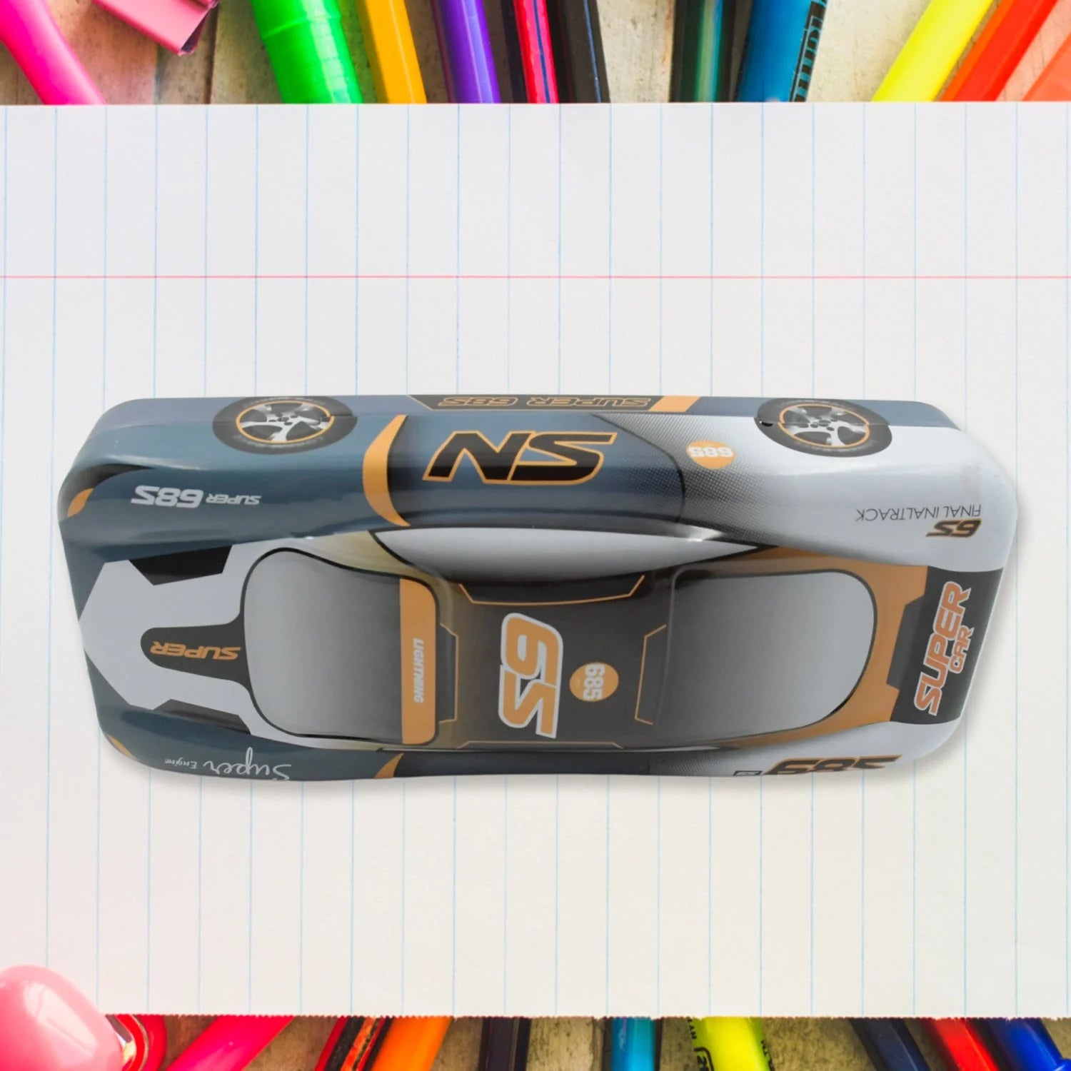 Car shape metal pencil box
