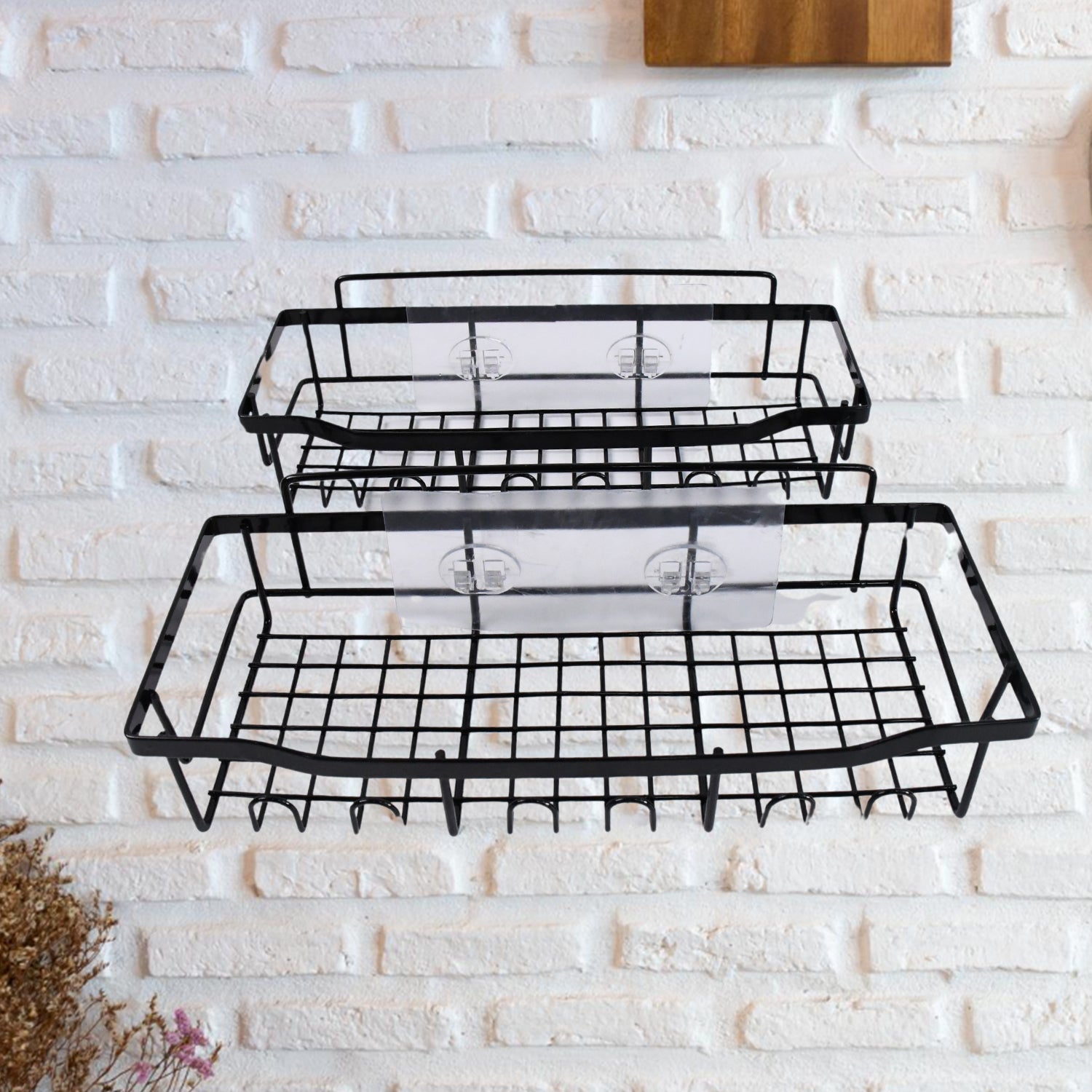 No-Drill Shower Shelf Combo