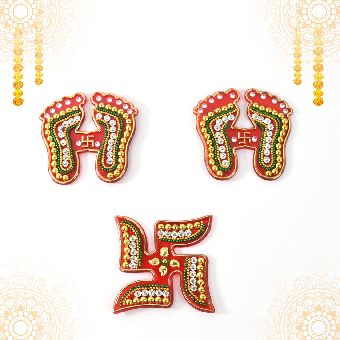 Laxmi Charan & Swastik Set – 3 Pc
