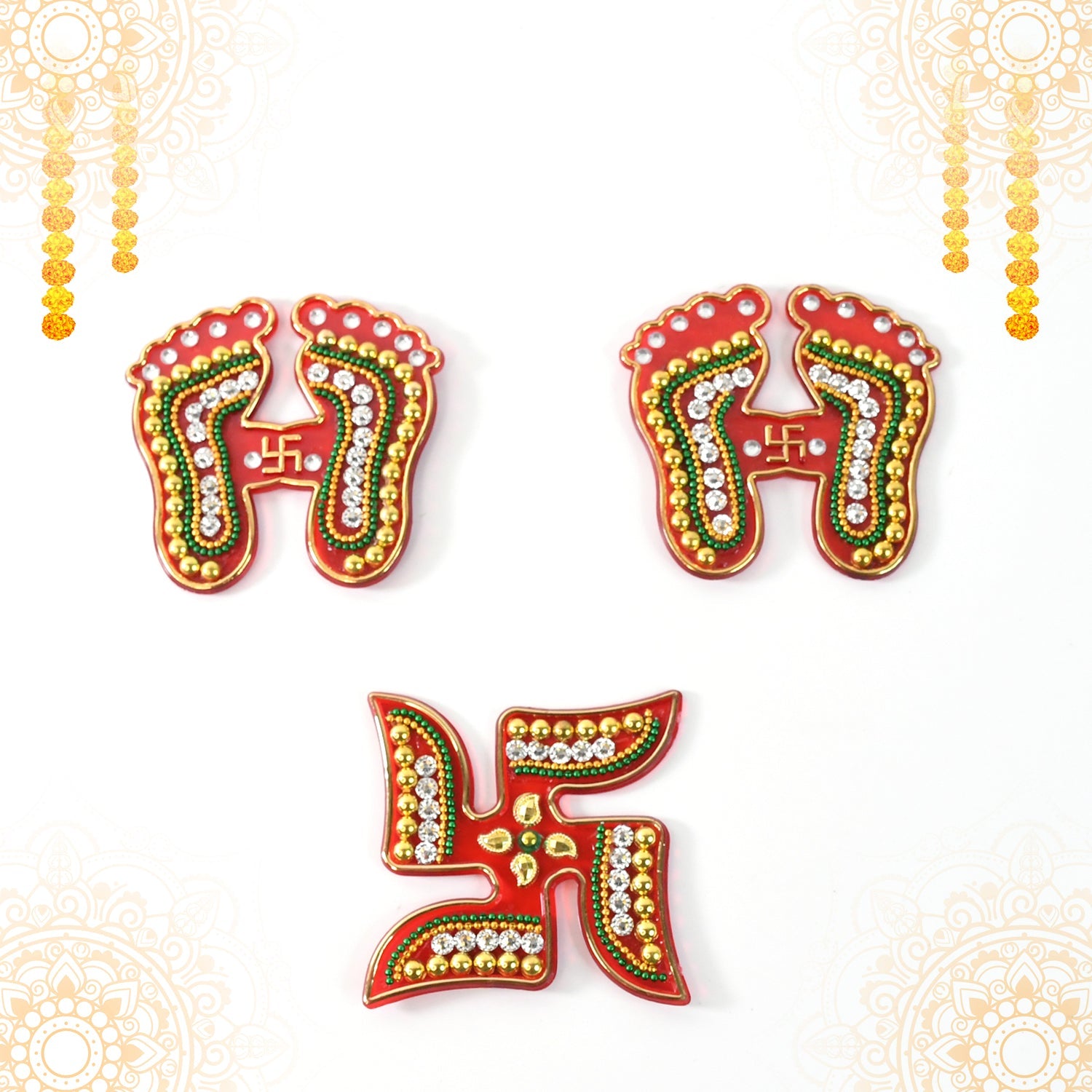 Laxmi Charan & Swastik Set – 3 Pc