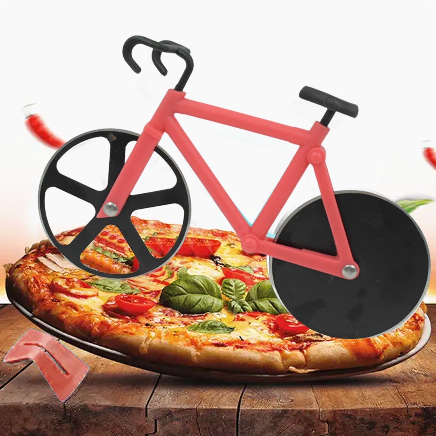Stainless Steel Bicycle Shape Pizza Cutter