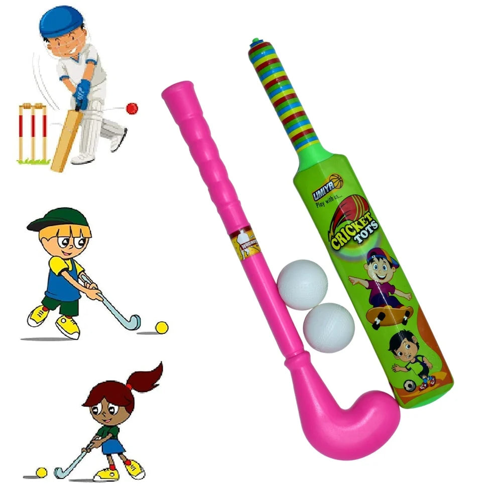 Kids bat ball hockey set