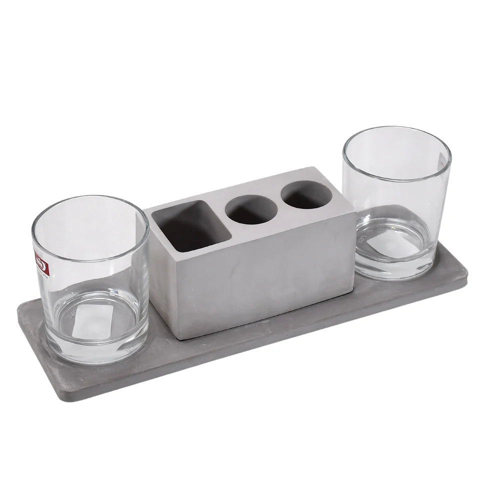 2 wine glass & marble holder