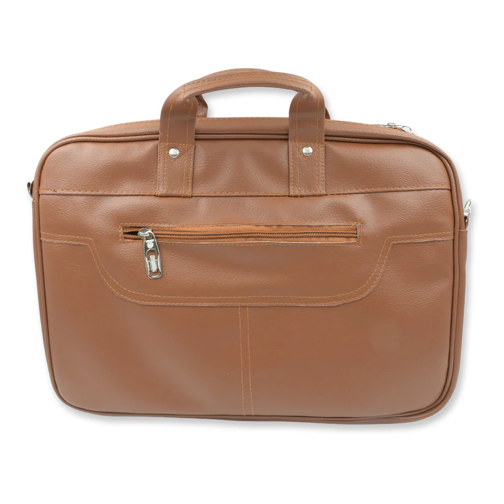 Faux leather laptop bag