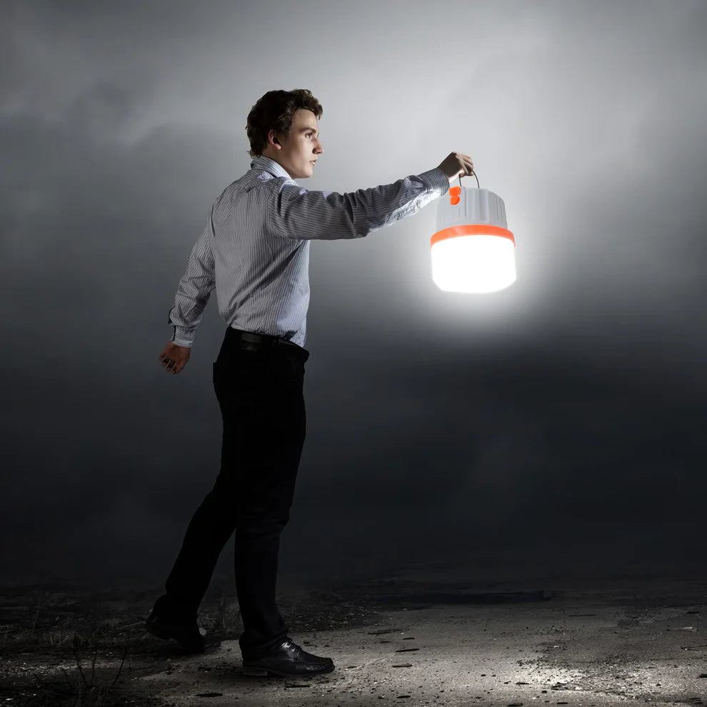 Solar rechargeable led camping light