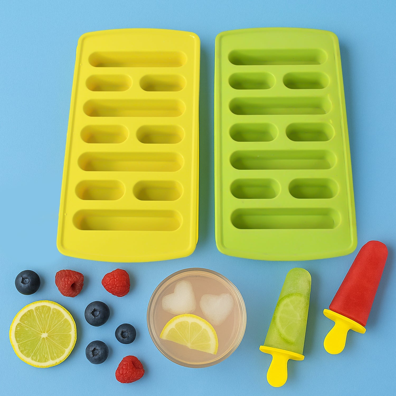 4-Piece Flexible Ice Cube Tray Set