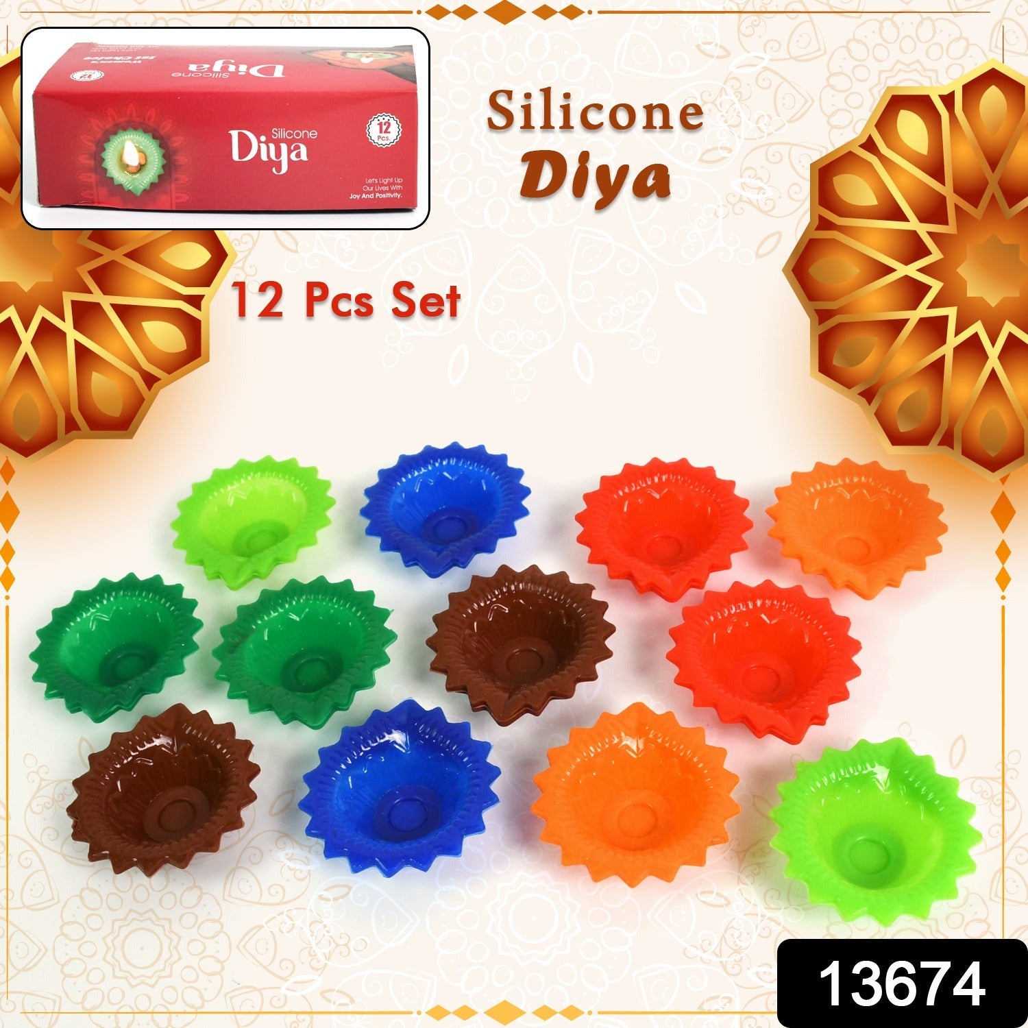 Colorful Silicone Diya Set