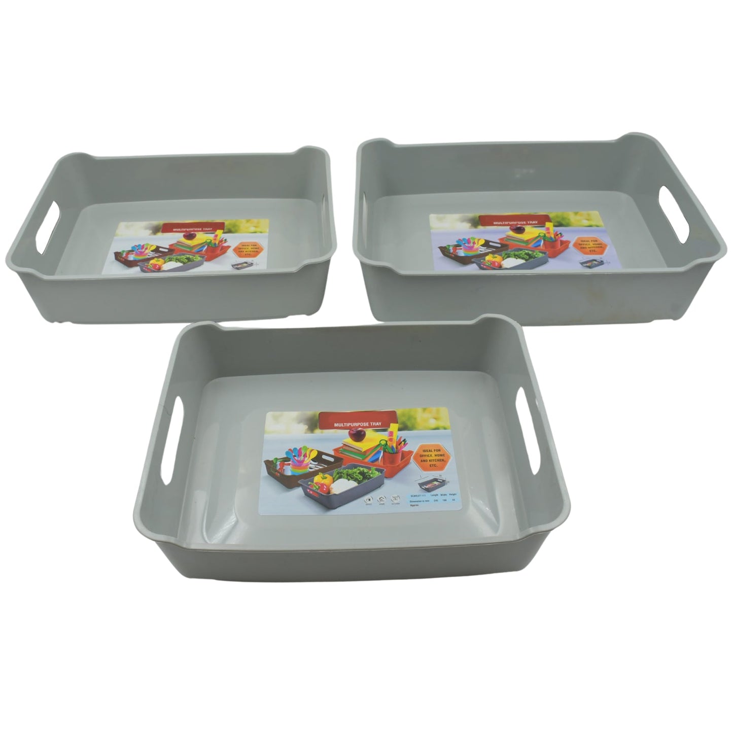 Multipurpose scarlet tray 3pcs