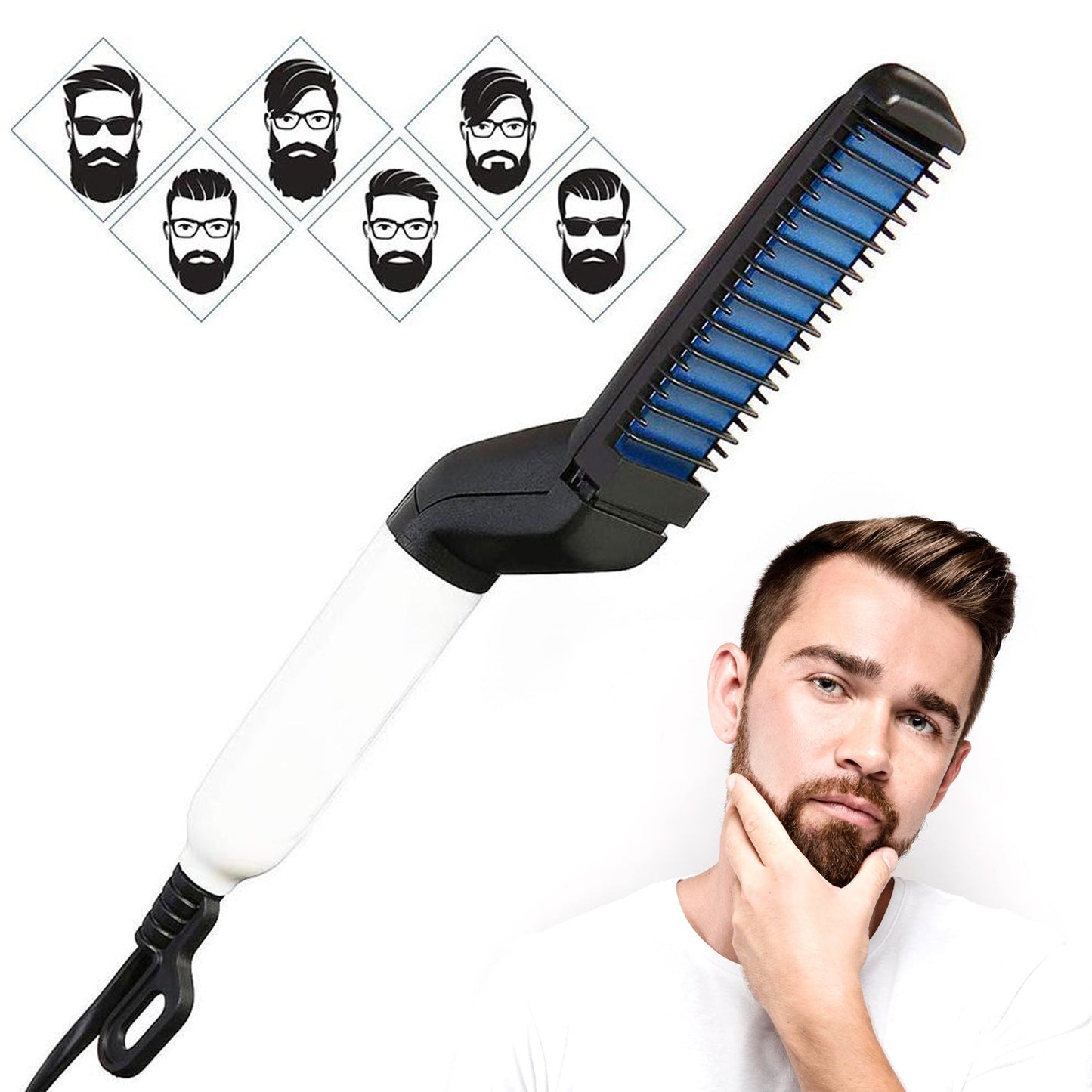 Mens Beard And Hair Curling Straightener