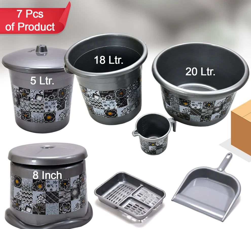 7-piece plastic bathroom set