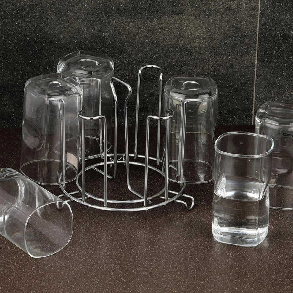 Ss round glass stand