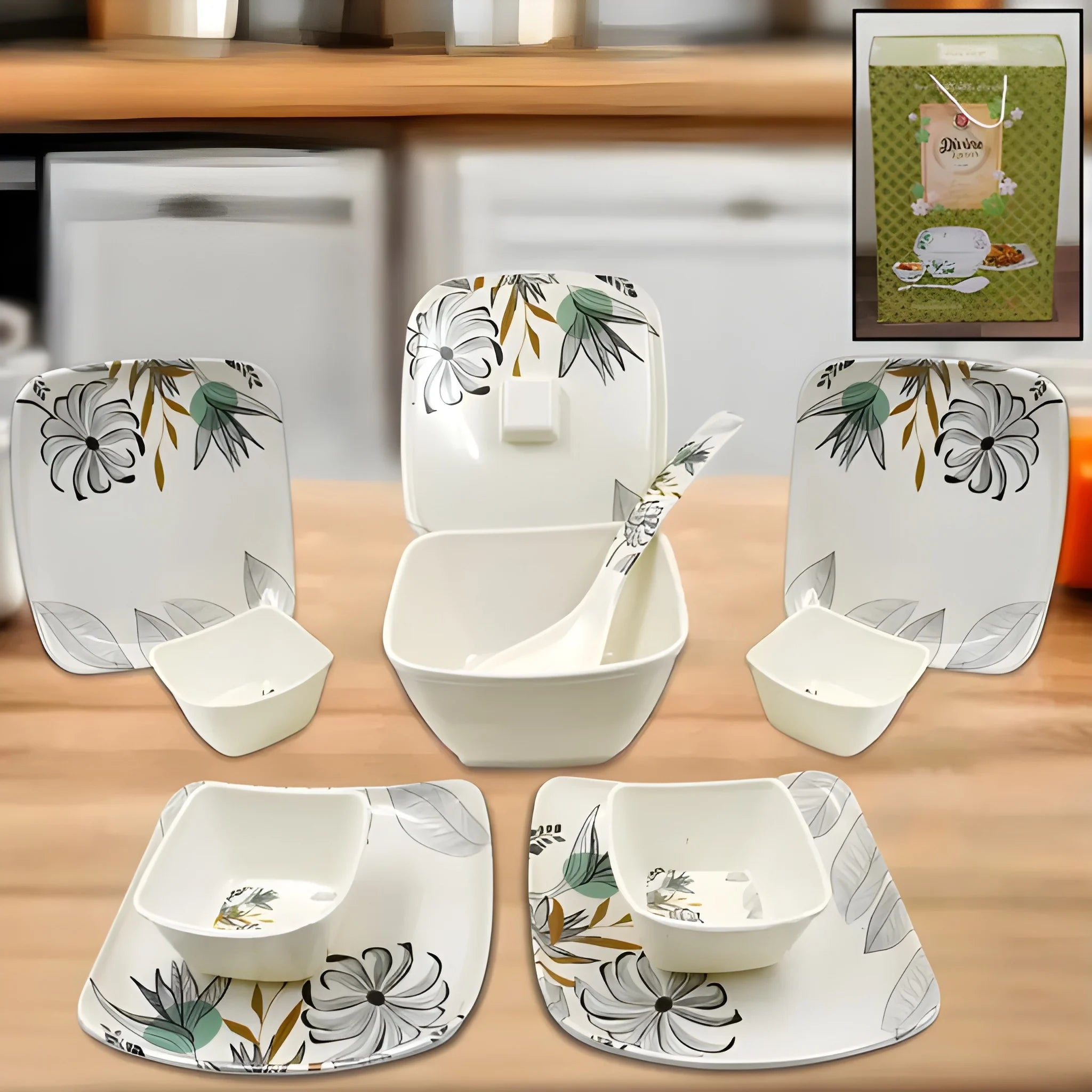 11-piece dinner set with donga