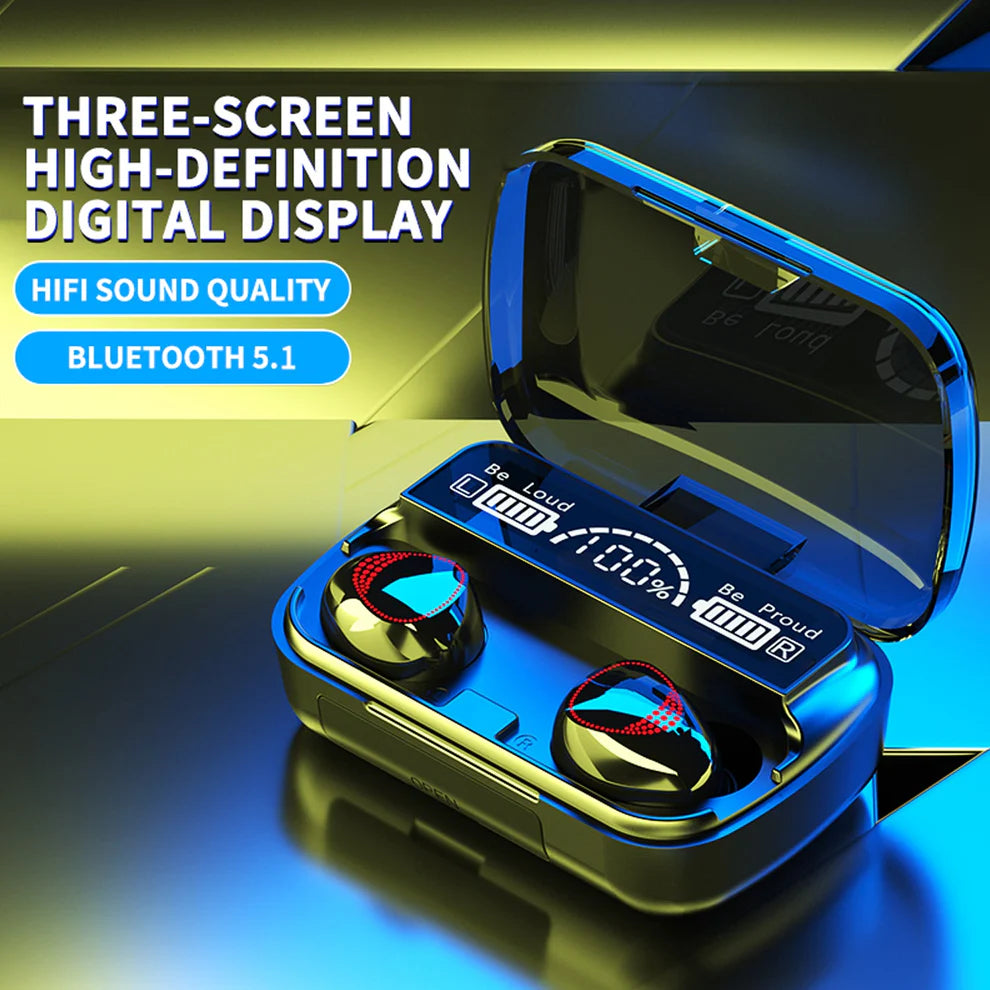 Led display wireless earbuds