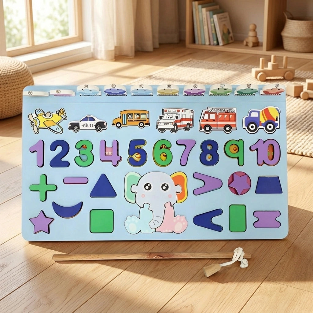 Wooden Number Puzzle Board