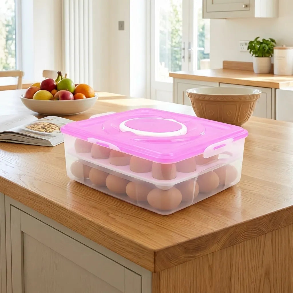 2 layer 32 Grid Egg Tray With Lid