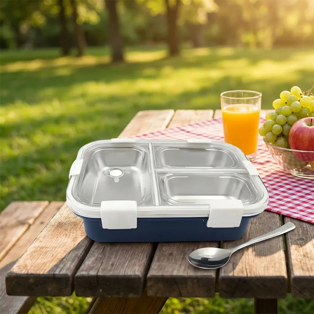 3-Compartment Stainless Steel Lunch Box