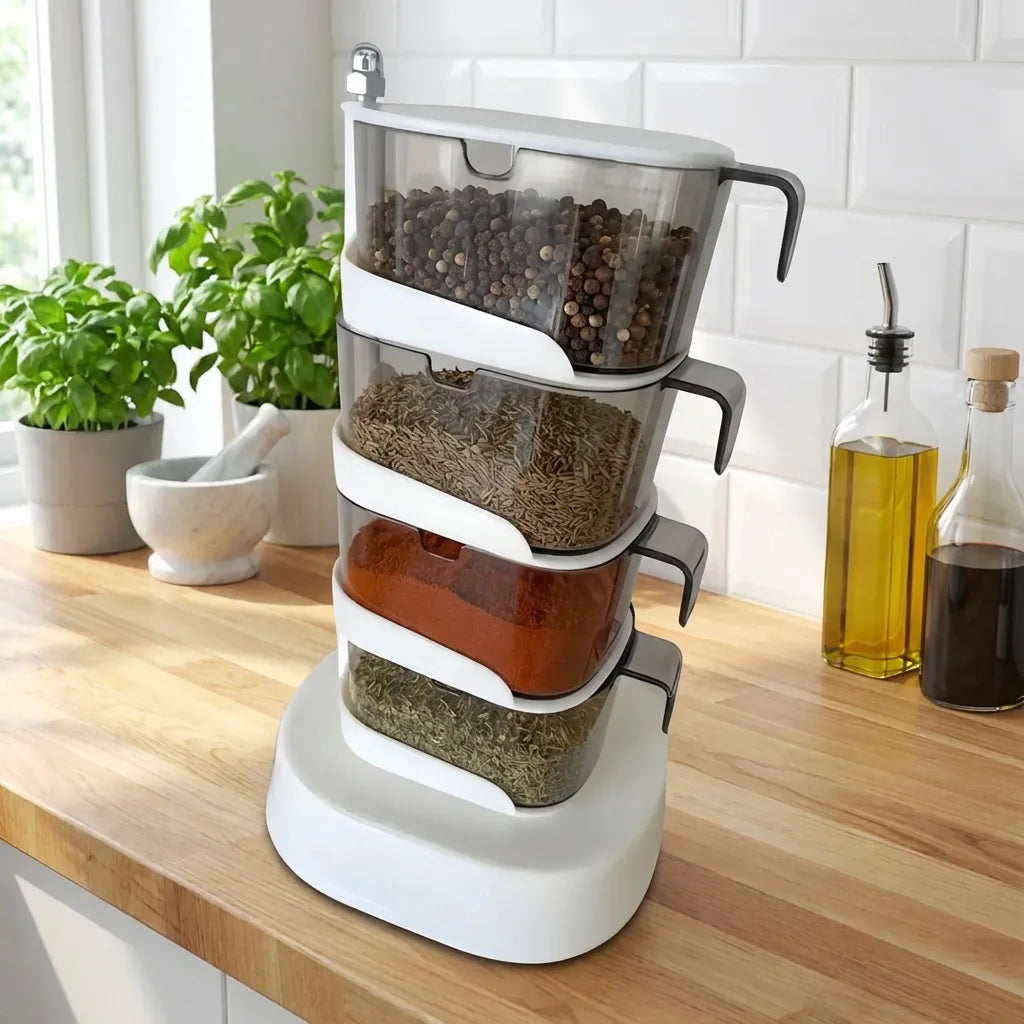 Rotating Spice Vertical Rotatable Jars