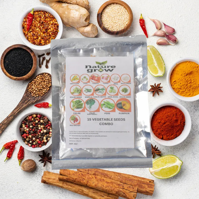15 Varieties Of Vegetable Seeds Combo (1 Pkt. Varieties) - Garden