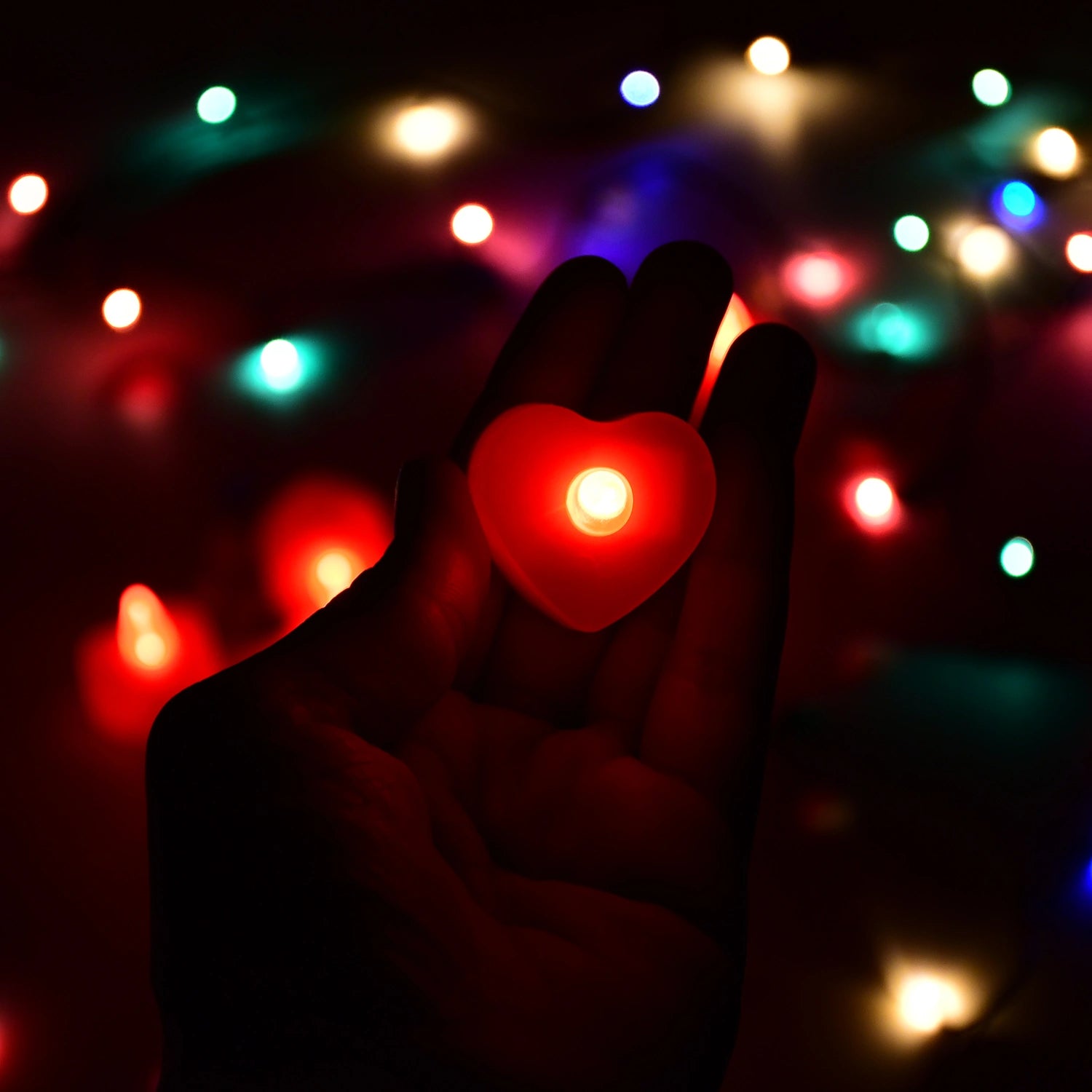 Led heart shape tea lights