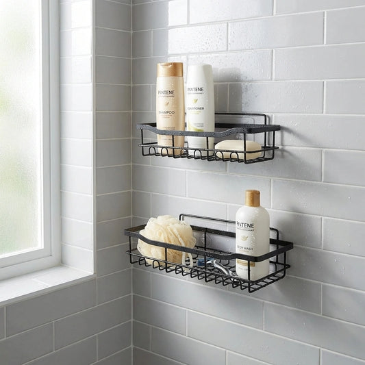 No-Drill Shower Shelf Combo