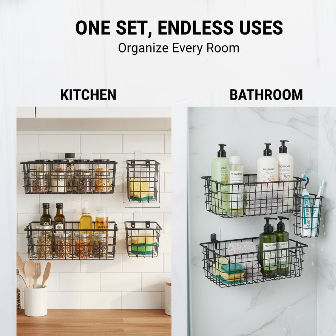 No-Drill Shower Shelf Combo