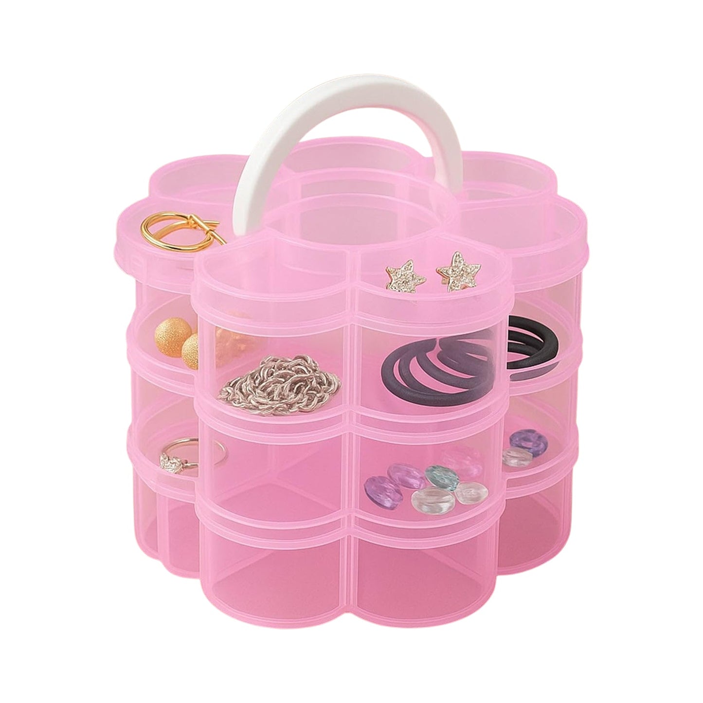 Flower-Shaped 3-Layer Organizer Box