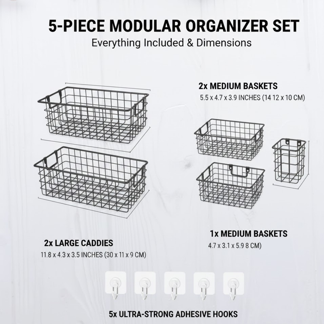 No-Drill Shower Shelf Combo