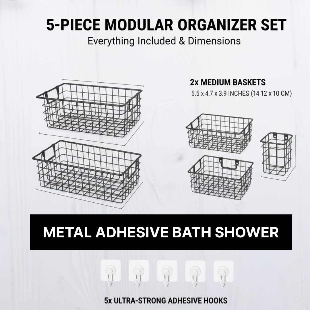 No-Drill Shower Shelf Combo