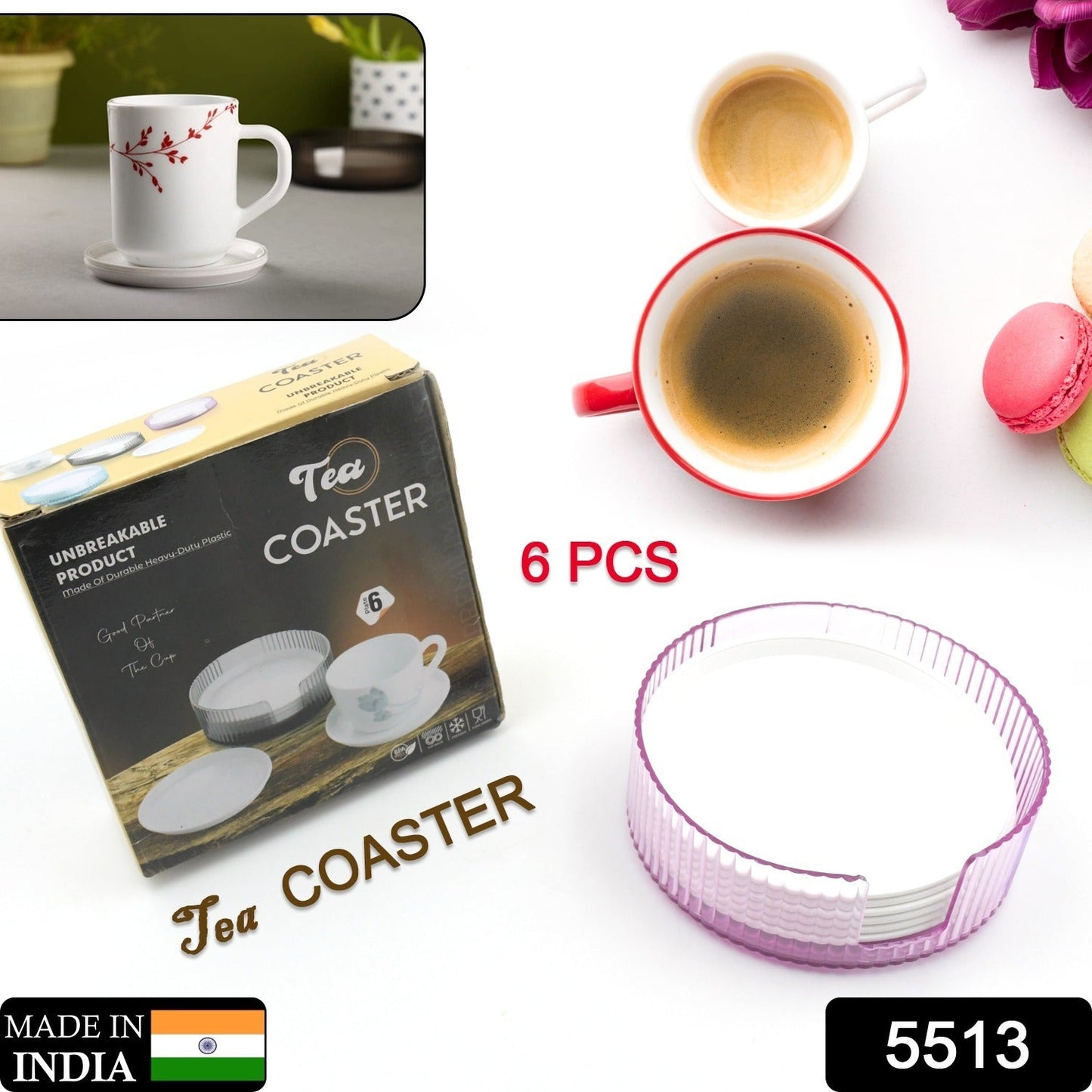 Plastic Coasters (6 pcs)