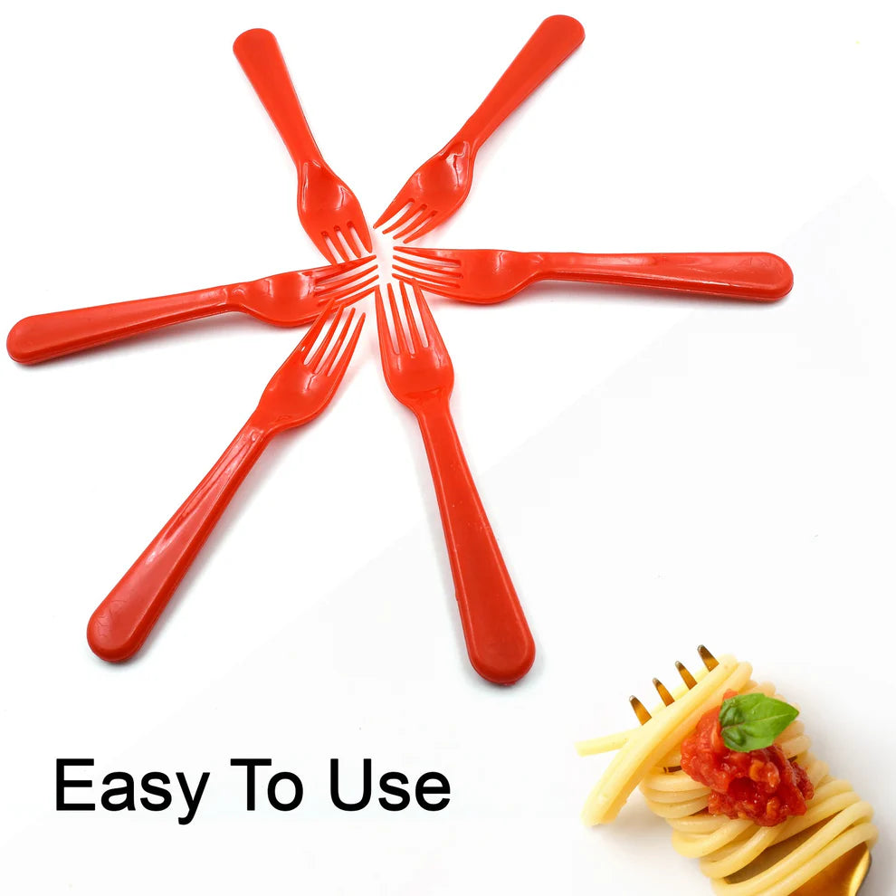 Plastic fork spoon set – 6 pc