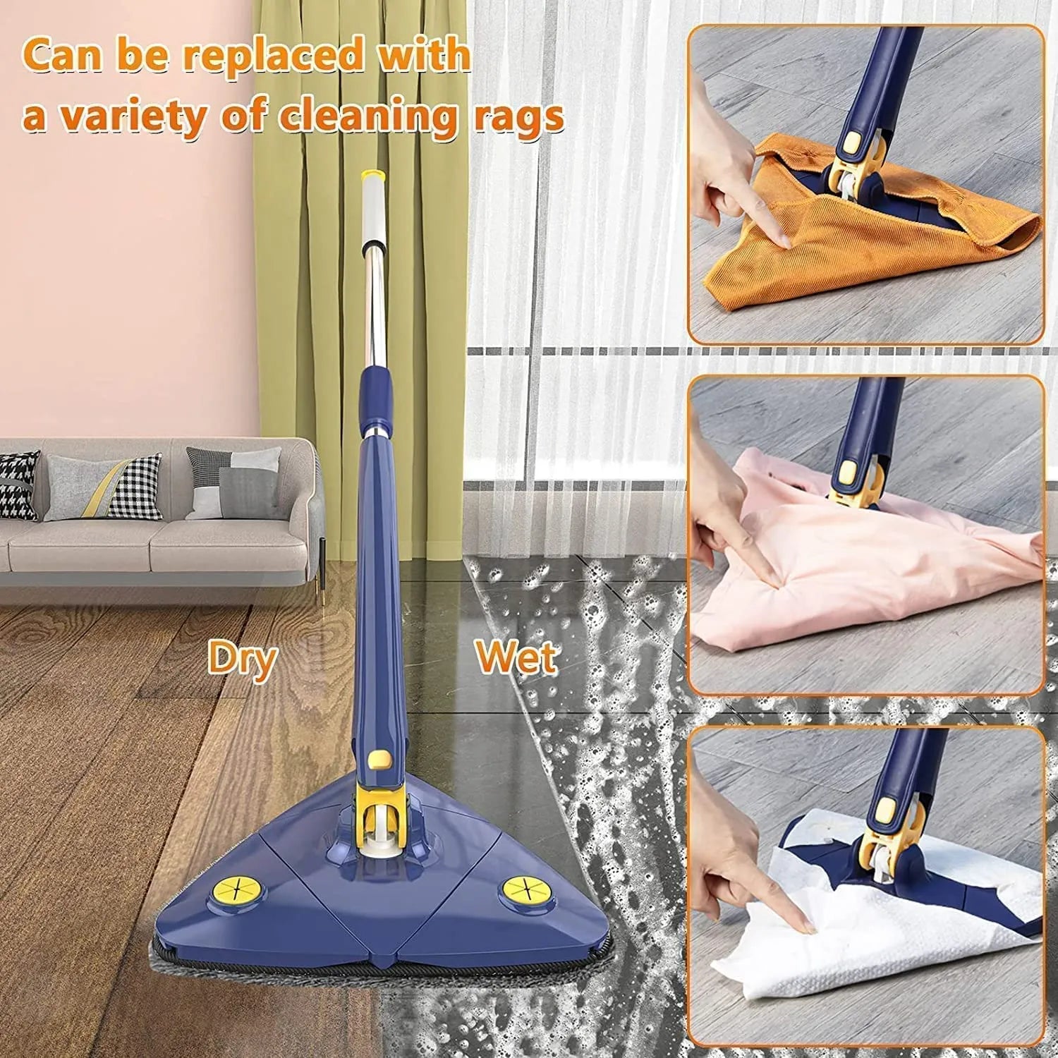 Best 2 in 1 extendable triangle mop - mops | 2025 | fast shipping