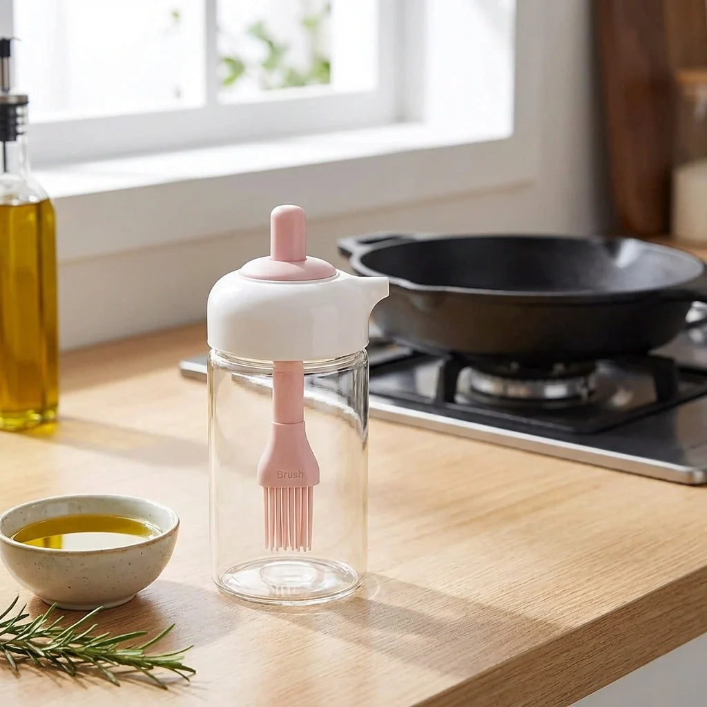 Best 2-in-1 oil dispenser bottle with silicone brush - dispensers | 2026 | fast shipping