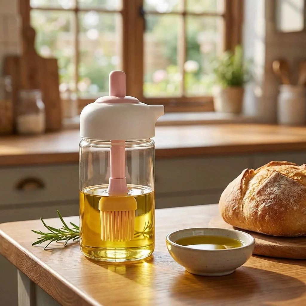 Best 2-in-1 oil dispenser bottle with silicone brush - dispensers | 2026 | fast shipping