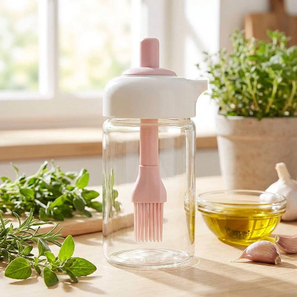 Best 2-in-1 oil dispenser bottle with silicone brush - dispensers | 2026 | fast shipping