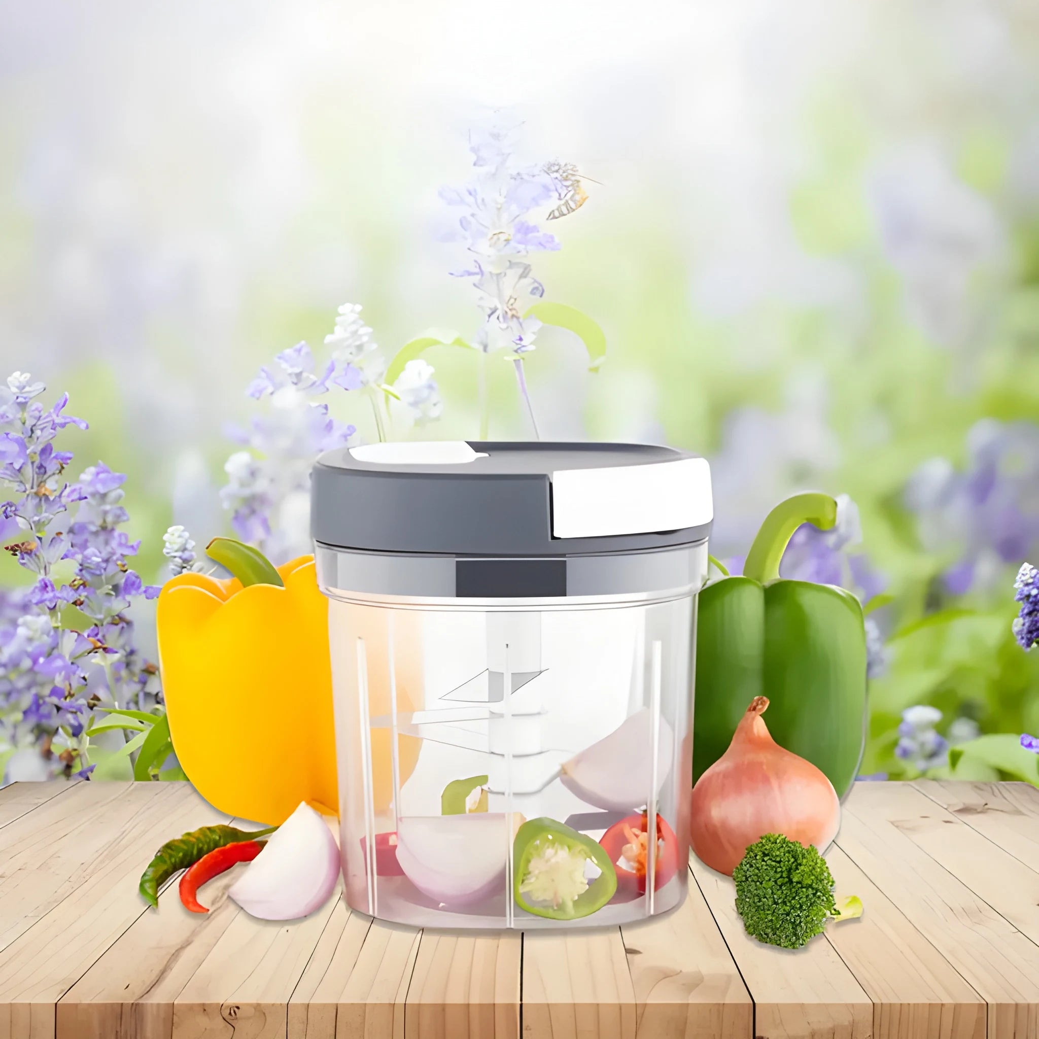 2-in-1 manual food chopper